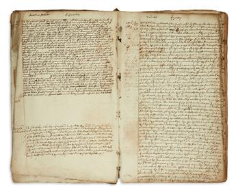 LAW  (MANUSCRIPT.) [Collection of notes on various legal statutes.]  Manuscript in English on paper.  17th century